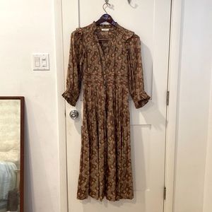 Cotton Doen Dress in Soft Brown